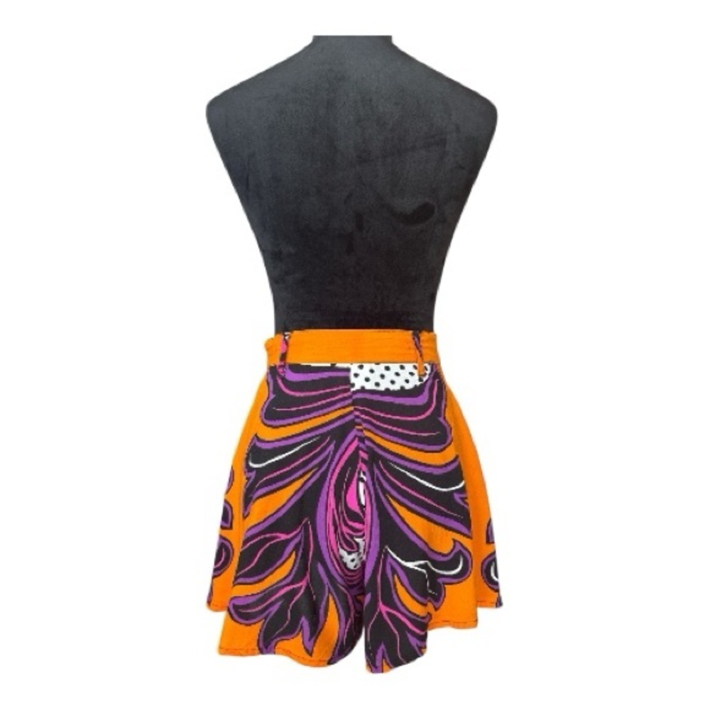 Fairground Festival Retro Boho Printed High-Waisted Shorts - Picture 2 of 9